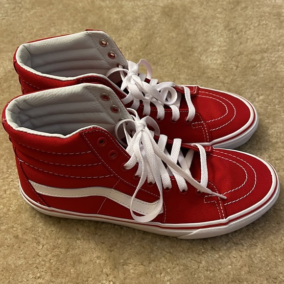 Vans Sk8-Hi Sneakers Size 9.5 Color Red White - Picture 2 of 11